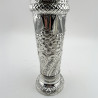 Large Pair of Trumpet Shaped Edwardian Sterling Silver Vases