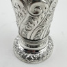 Large Pair of Trumpet Shaped Edwardian Sterling Silver Vases