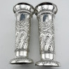 Large Pair of Trumpet Shaped Edwardian Sterling Silver Vases