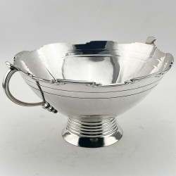 Large Art Deco Style Sterling Silver Bowl by James Dixon & Sons