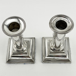 Pair of Late Victorian Classical Style Sterling Silver Candlesticks