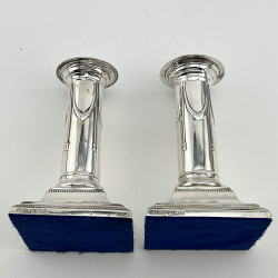 Pair of Late Victorian Classical Style Sterling Silver Candlesticks
