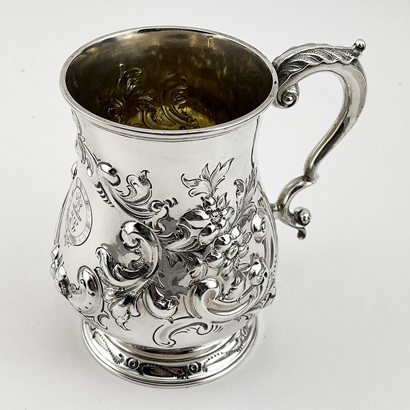 Decorative Victorian Sterling Silver Pint Mug (1863)