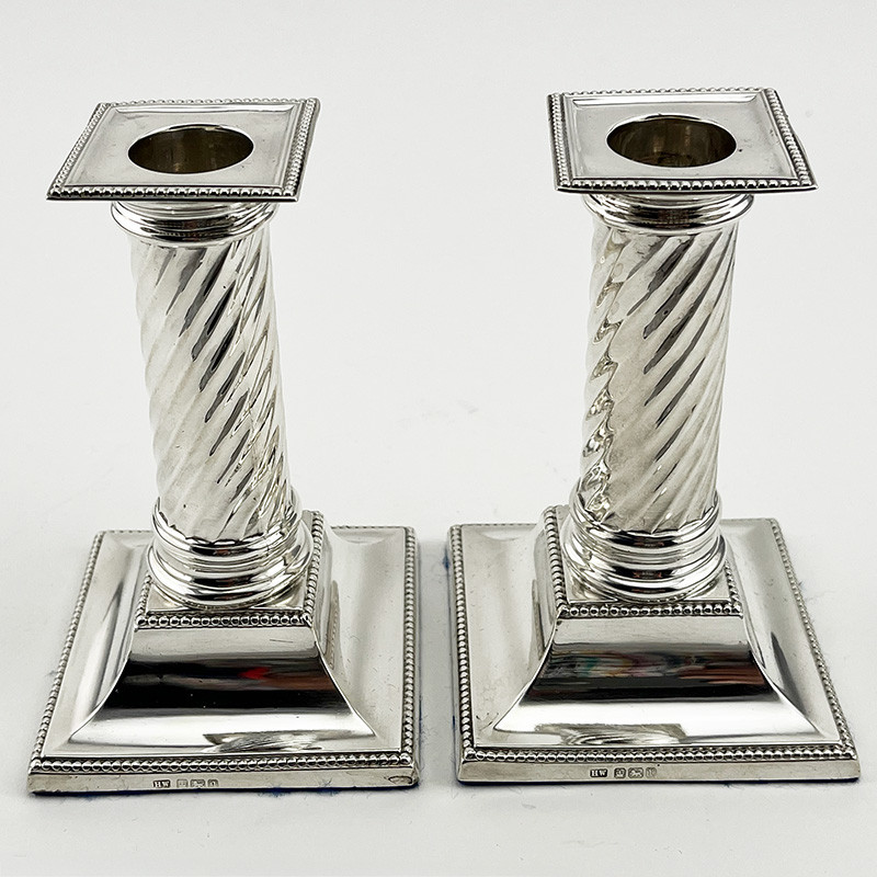 Pair of Edwardian Sterling Silver Candlesticks (1909)