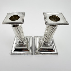 Pair of Edwardian Sterling Silver Candlesticks