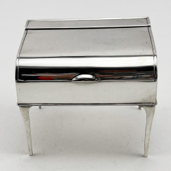 Sterling Silver Jewellery or Trinket Box in the Shape of a Writing Desk