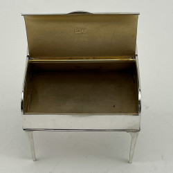 Sterling Silver Jewellery or Trinket Box in the Shape of a Writing Desk