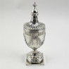 Edwardian Sterling Silver Sugar Caster with Pull Off Pierced and Waisted Neck