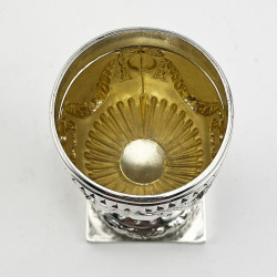 Edwardian Sterling Silver Sugar Caster with Pull Off Pierced and Waisted Neck