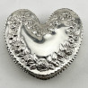 Victorian Sterling Silver Heart Shaped Jewellery Box