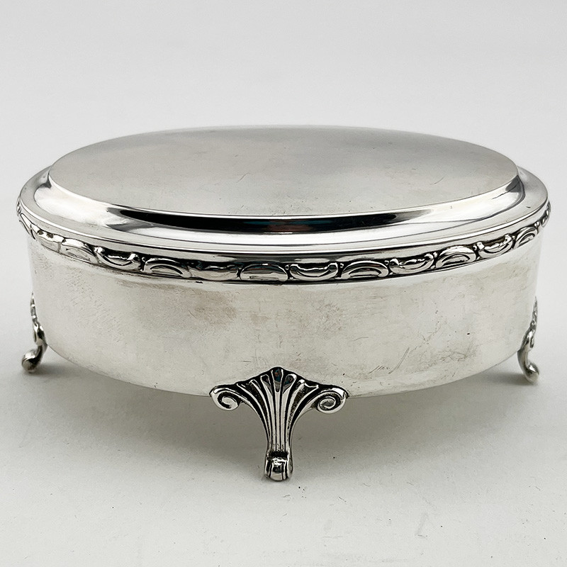 Swedish 830 Grade Sterling Silver Jewellery Box (c.1910)
