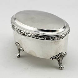 Swedish 830 Grade Sterling Silver Jewellery Box