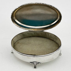 Swedish 830 Grade Sterling Silver Jewellery Box