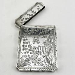 Beautifully Engraved Victorian Sterling Silver Card Case