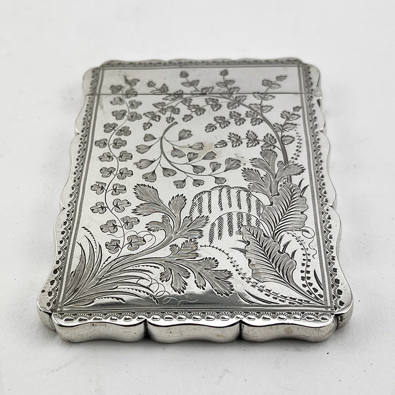 Beautifully Engraved Victorian Sterling Silver Card Case (1873)