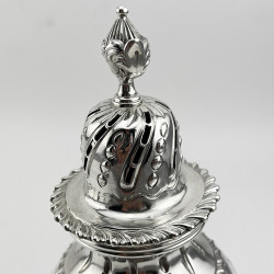 Large Sterling Silver Sugar Caster in an Inverted Pear Shape