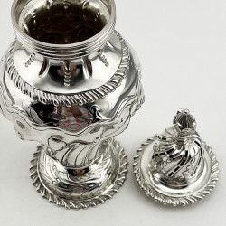 Large Sterling Silver Sugar Caster in an Inverted Pear Shape