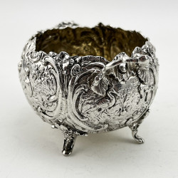 Good Quality Victorian Sterling Silver Sugar Bowl with Matching Sifter Spoon