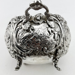 Good Quality Victorian Sterling Silver Sugar Bowl with Matching Sifter Spoon