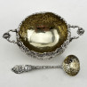 Good Quality Victorian Sterling Silver Sugar Bowl with Matching Sifter Spoon