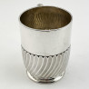 Victorian Sterling Silver Christening Mug with D Shaped Handle