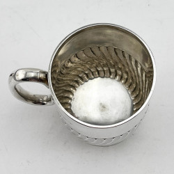 Victorian Sterling Silver Christening Mug with D Shaped Handle