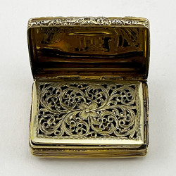 Good Quality Georgian Sterling Silver Gilt Vinaigrette