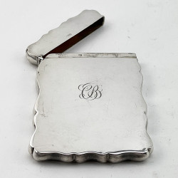 Antique Plain Sterling Silver Card Case Holder
