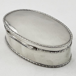 Antique Sterling Silver Oval Jewellery Box