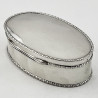 Antique Sterling Silver Oval Jewellery Box