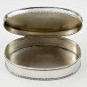 Antique Sterling Silver Oval Jewellery Box