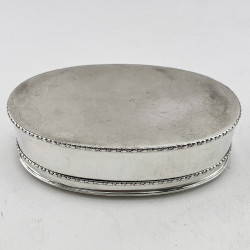 Antique Sterling Silver Oval Jewellery Box