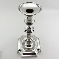 Impressive Pair of George II Style Sterling Silver Candlesticks