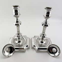 Impressive Pair of George II Style Sterling Silver Candlesticks