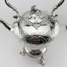 Large Decorative Victorian Silver Plated Tea Kettle on Stand