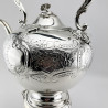 Large Decorative Victorian Silver Plated Tea Kettle on Stand