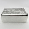 Large Size Antique Sterling Silver Shooting Scene Cigar or Trinket Box