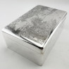 Large Size Antique Sterling Silver Shooting Scene Cigar or Trinket Box