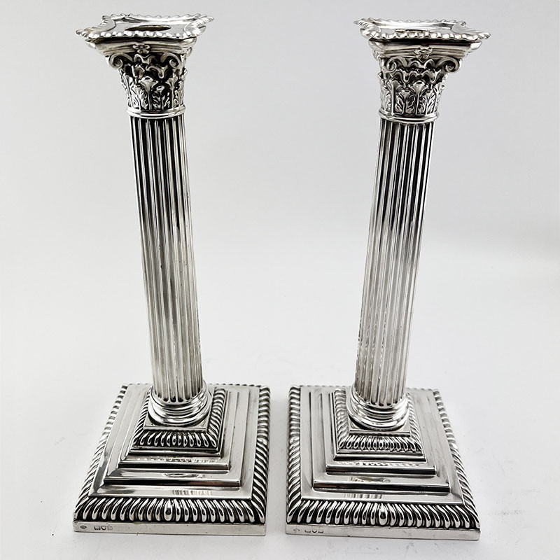 Pair of Late Victorian Carrington & Co Sterling Silver Candlesticks (1897)