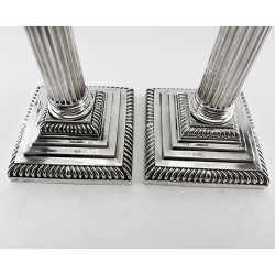 Pair of Late Victorian Carrington & Co Sterling Silver Candlesticks