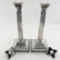 Pair of Late Victorian Carrington & Co Sterling Silver Candlesticks