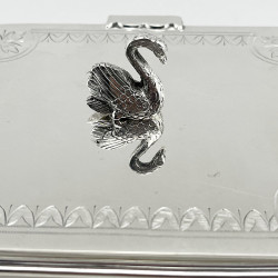 Victorian Silver Plated Butter or Sardine Dish with Swan Finial