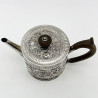Unusual and Good Gauge Georgian Silver Drum Shaped Teapot