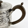 Unusual and Good Gauge Georgian Silver Drum Shaped Teapot