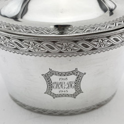 Elegant Georgian Style Sterling Silver Tea Caddy