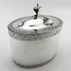 Elegant Georgian Style Sterling Silver Tea Caddy