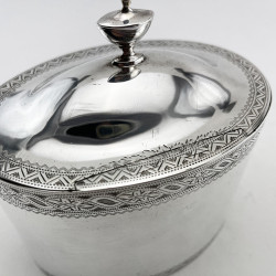 Elegant Georgian Style Sterling Silver Tea Caddy