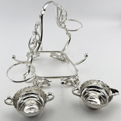 Decorative Victorian Silver Plated and China Strawberry Dish