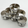 Pretty Boxed Set of Six Victorian Silver Plated Napkin Rings