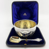 Beautiful Boxed Victorian Sterling Silver Christening Set (1876 & 1875)